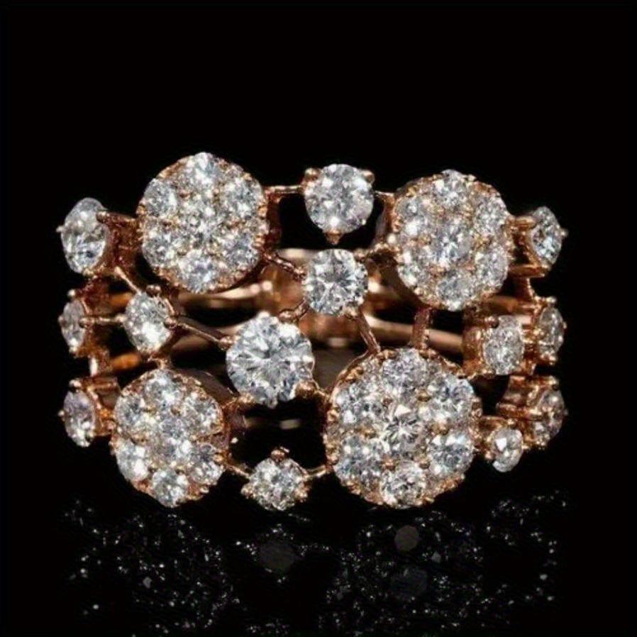 1 Peça Anel de Zircônia Sintética Retrô Exagerado Anel Simples