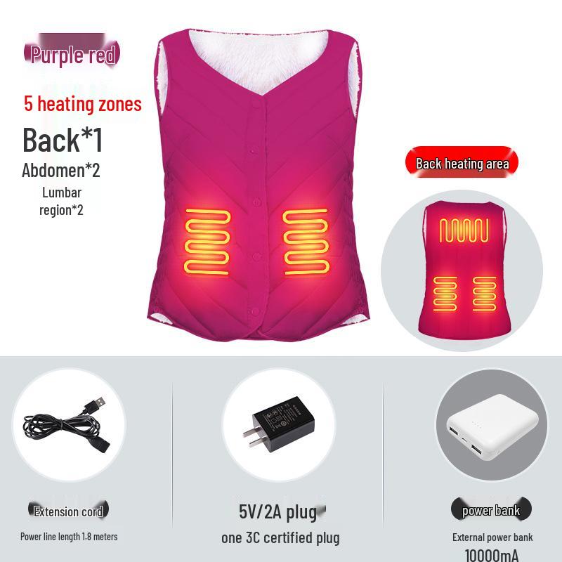 Women's Electric Heated Cotton Vest with USB Charging and Smart Temperature Control