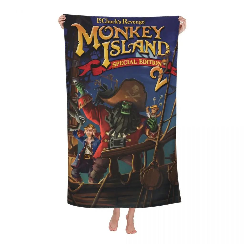 L'Aventura Segreta di Monkey Island Telo da Spiaggia Gioco d'Azione Telo Morbido in Lino Microfibra per Piscina