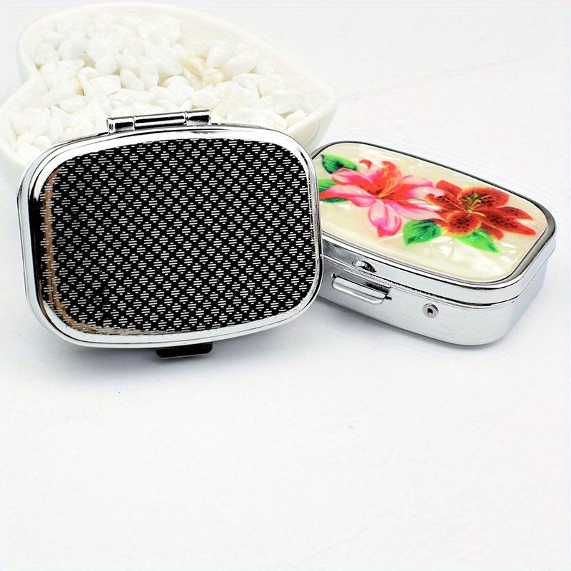 Tragbarer Reise-Essential Pillenteiler Pillenbehälter für Medikamente Organizer Metall, Schmuckkästchen, Fachaufbewahrungsbox