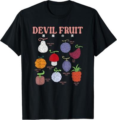 One Piece Anime Teufelsfrucht-Varietäten Illustrations-T-Shirt