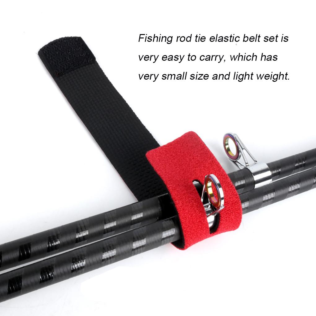 Pack of 10 Fishing Rod Holder Strap Rubber Pole Ties Elastic Band Outdoor River Lake Boat Fastener Accessories