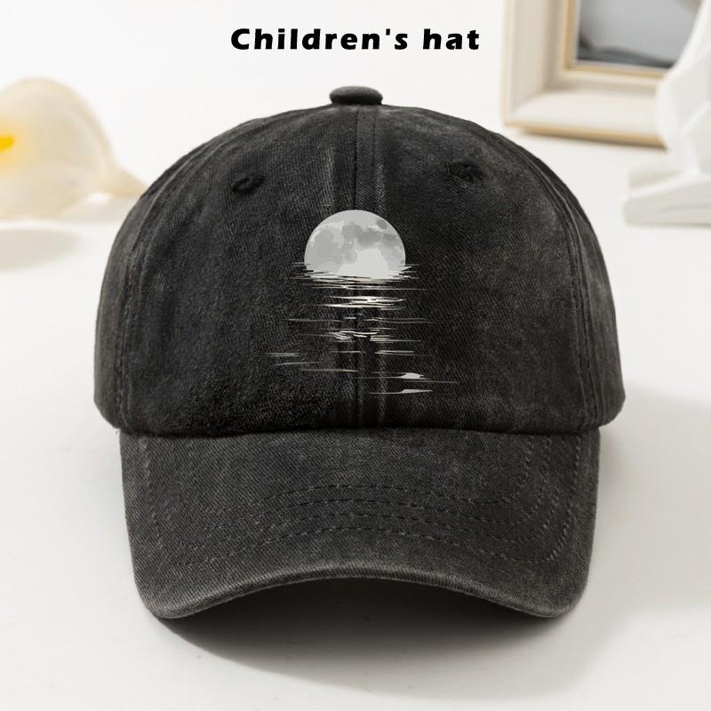 

Moon Ripple Graphic Washed Baseball Cap Unisex Adjustable Soft Top Outdoor Youth Cap One Size чорний