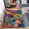 Colorful Desert Landscape Carpet with Cactus and Flower Patterns Suitable for Use As an Anti-slip for Living Room Bedroom Sofas