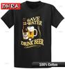 SAVE WATER DRINK BEER Cotton Printed Tee Shirt Regular and Big and Tall Sizes Retro Fresh Cute Graphic Male Tshirts Chic Cute