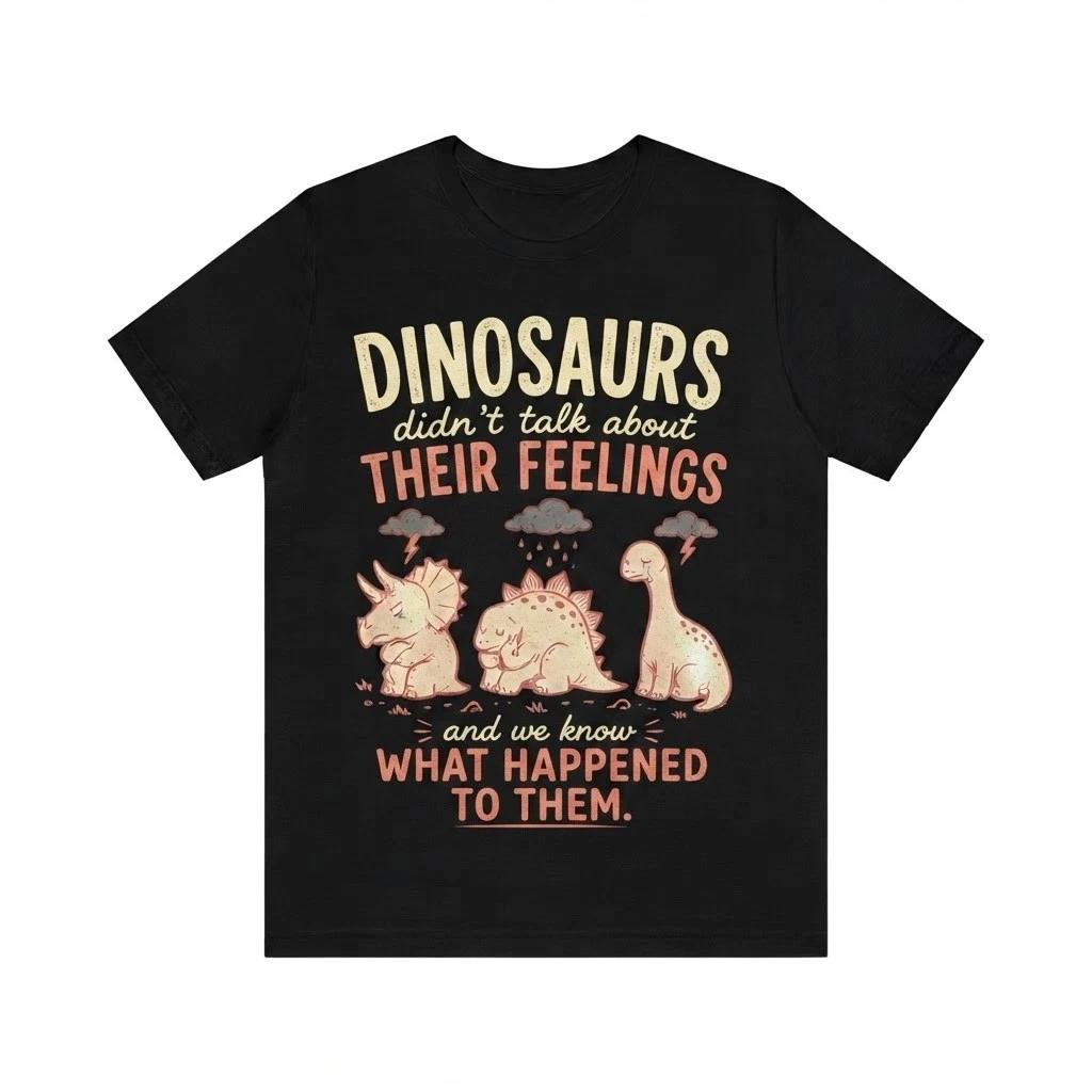 Unisex Dinosaur Shirt, Funny Graphic Tee For Dinosaur Lovers, Casual Cotton Top XL
