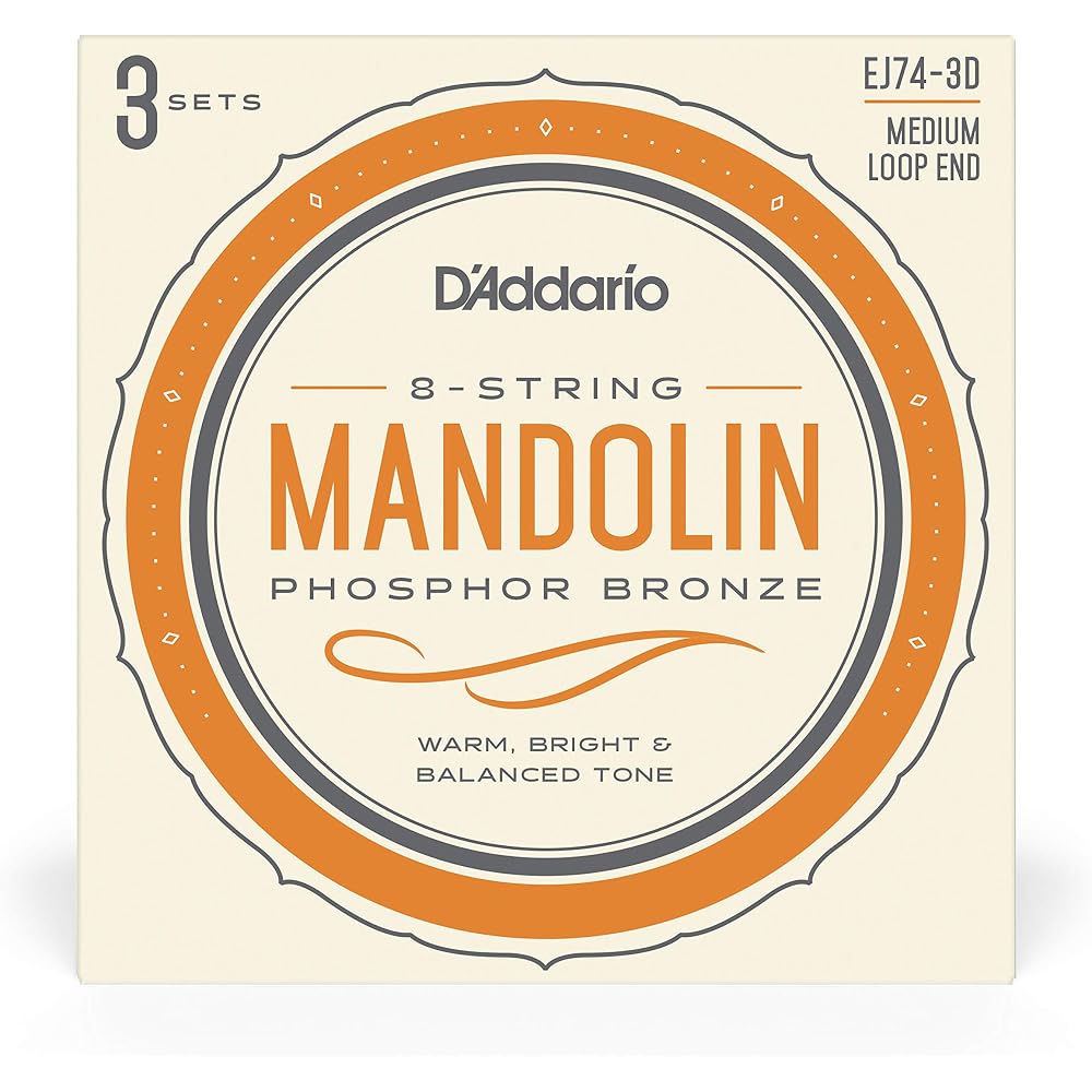 D'Addario Daddario Mandolin Strings Phosphor Bronze Medium .011-.040 EJ74-3D 3 Set Pack [Domestic...