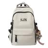 Schoolbag men's and women's burden reduction schoolbag middle and high school students letter printing simple backpack strong and durable large