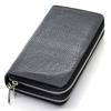 [Revetta] Stingray Leather Long Wallet, Large Capacity, 40 Card Slots, Double Zipper Closure, Silver, Galuchat, Stingray, Black, Men's, Genuine