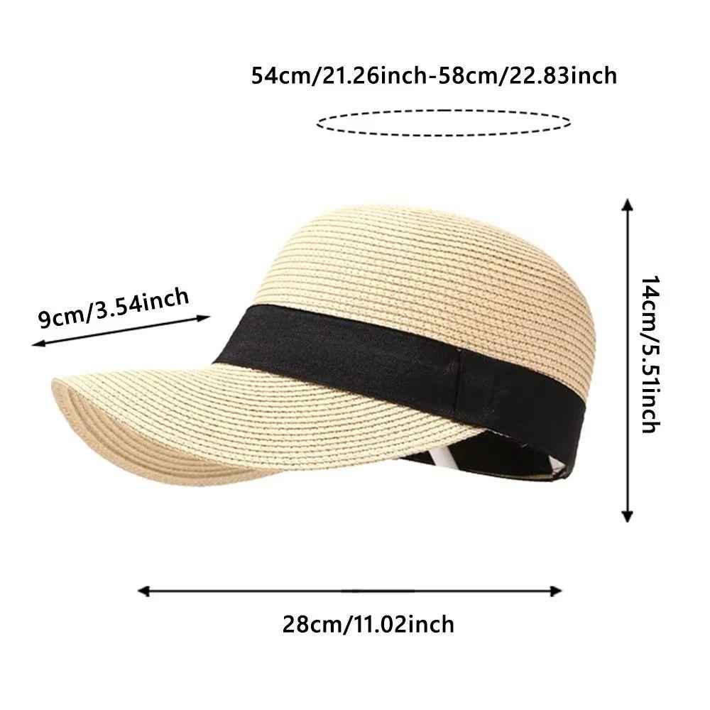 Fashion Wide Brim Woven Straw Hat Sunshade Breathable Women's Sun Hats Lightweight Woven Straw Baseball Straw Hats Summer
