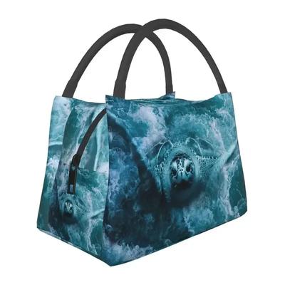 Bunte Schildkröten Isolierte Lunchtasche für Schule Büro Ozeantierliebhaber Tragbare Kühltasche Thermische Bento-Box Frauen
