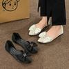 Flache spitze Einzelschuhe Damen Sommer neu Schleife weiche Sohle temperamentvolle Schuhe hohle Sandalen