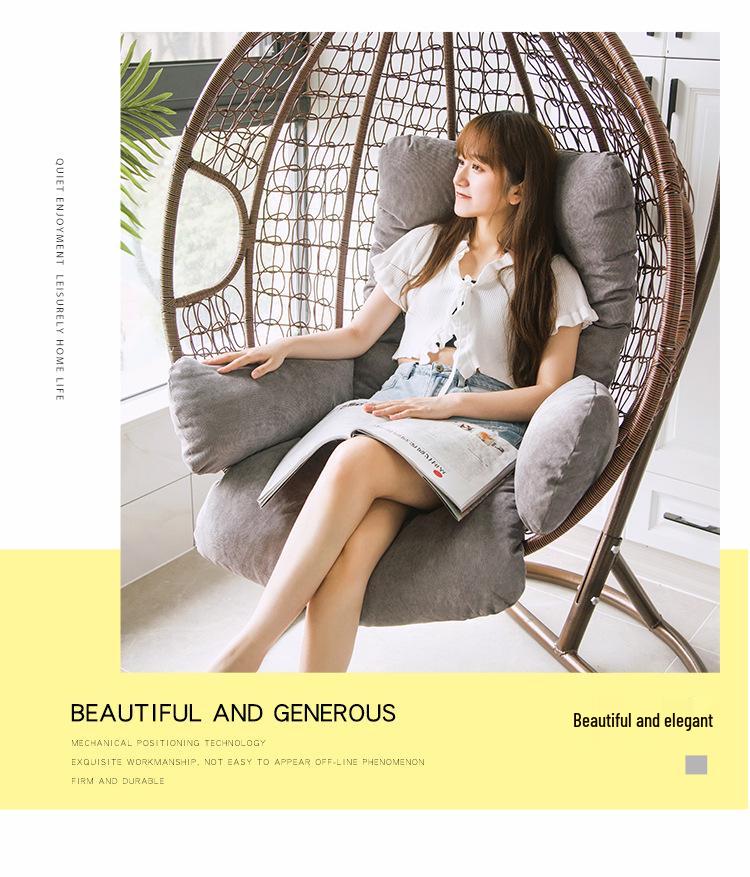 Hanging Basket Seat Cushion with Thickened Backrest - Swing & Rocking Chair Cushion for Indoor/Outdoor Use