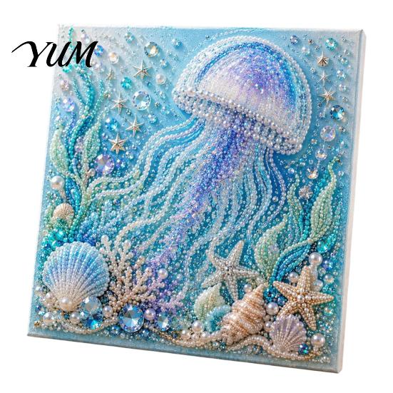 Coastal Home Decor Accents Sea Turtle Octopus DIY 3D Pearl Painting Kit, Ocean Theme Diamond Art Beach House Wall Kit for Adults Beginner, Bead