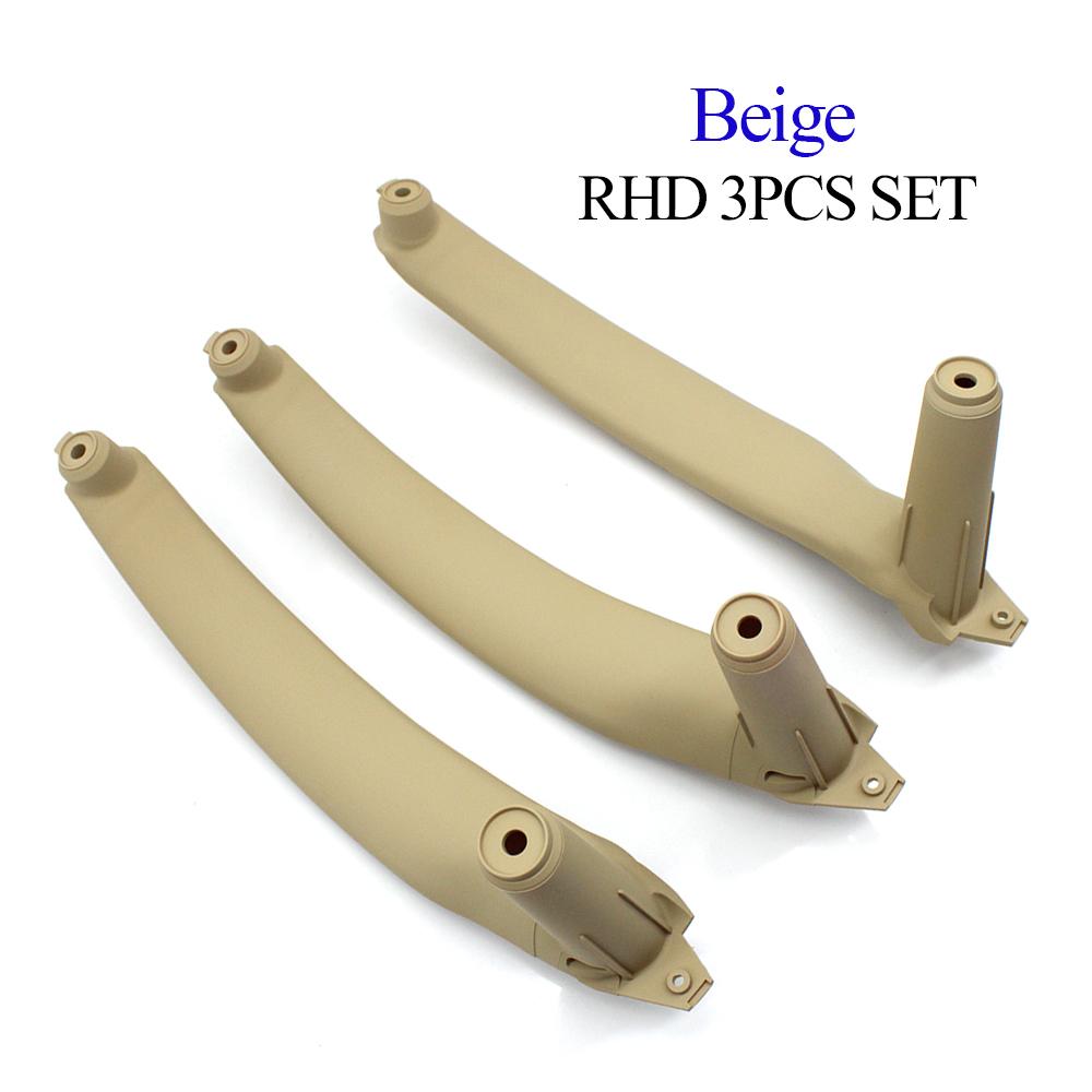 Upgraded Black Beige Moka Gray LHD RHD 3PCS Set Plastic Inner Passenger Door Handles Replacement For BMW X5 X6 E70 E71