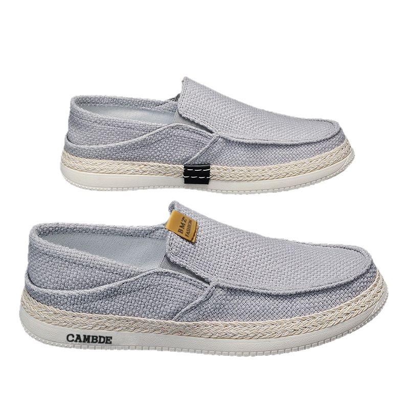 22 Spring and Autumn New Linen Shoes Two Wear Lazy Sailing Shoes Soft-soled Breathable Cloth Shoes Board Shoes