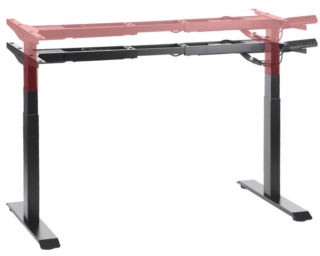 Metal Frame of a Desk (table) with Electric Height Adjustment, Electric PRATO 04-3T/B BLACK
