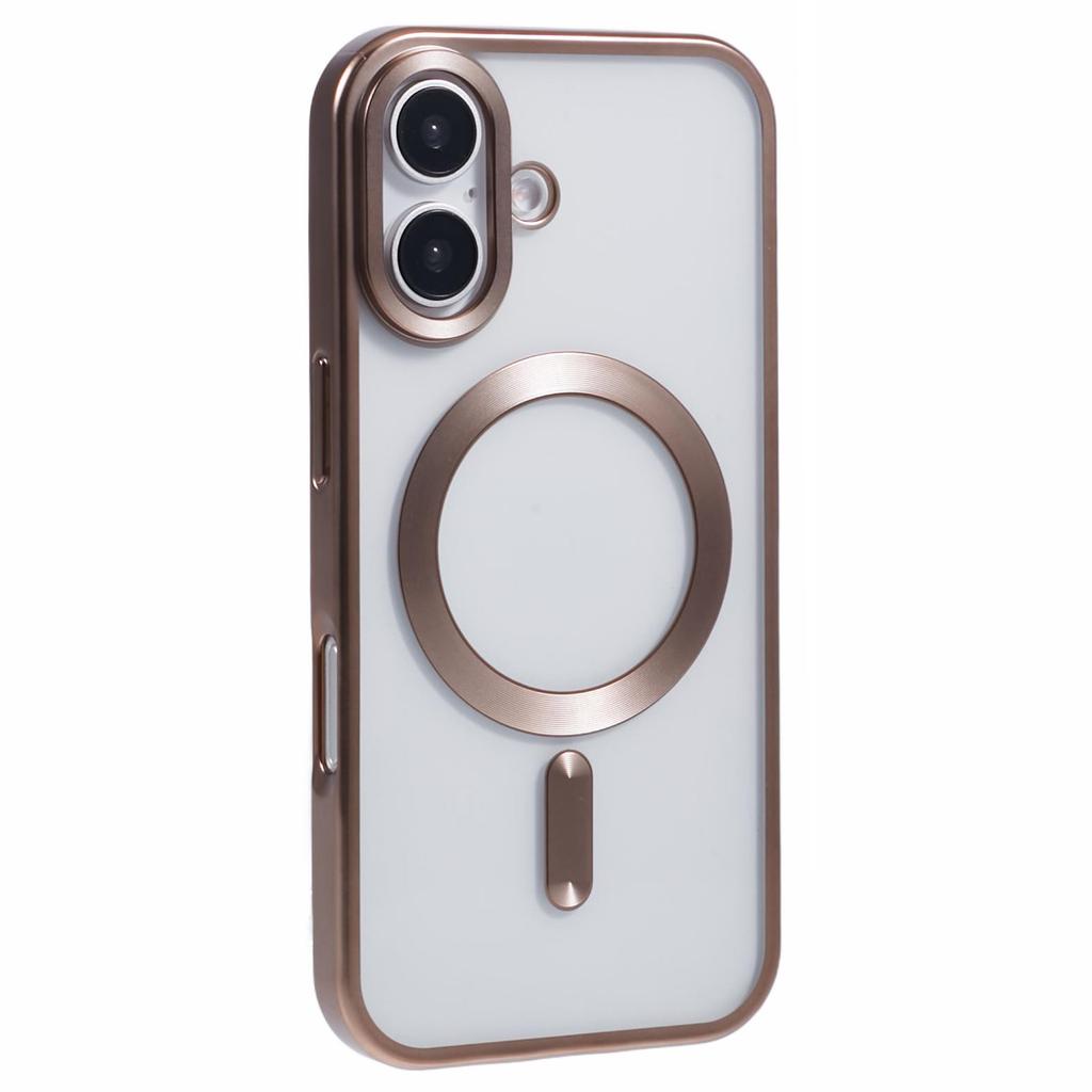 For iPhone 16 Case Matte Electroplating Phone Cover Compatible with MagSafe