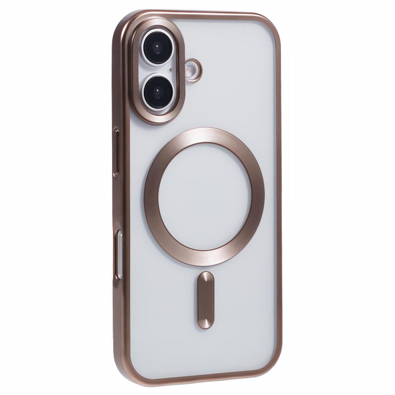 For iPhone 16 Case Matte Electroplating Phone Cover Compatible with MagSafe J