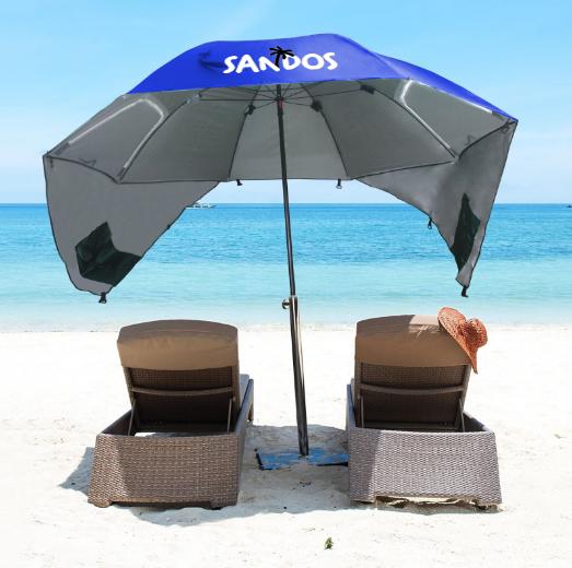 Selbstfaltendes Strandzelt Sonnenschirm UV-Fischerei mit Boden Groß XXL