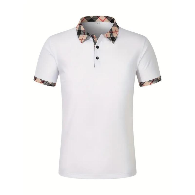 Nové pánske módne tričko s golierom, slim-fit, polokošeľa s krátkym rukávom, pánsky top