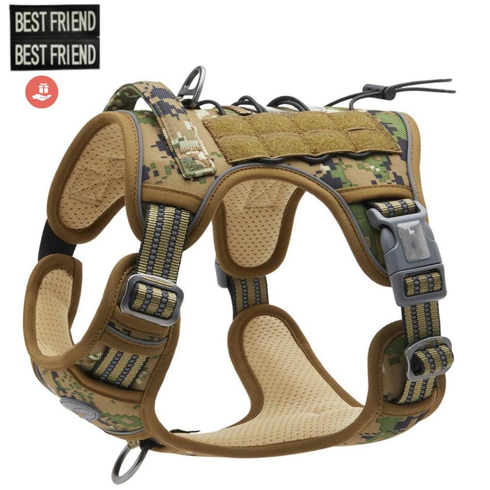Verstellbares taktisches Hundegeschirr Haustier Arbeitsausbildung Militärdienstweste Reflektierendes Hundegeschirr-Set für kleine, mittelgroße und große Hunde