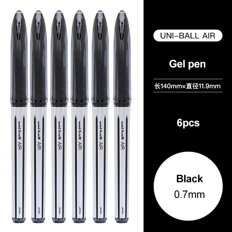 3/6pcs Japan Uniball Gel Pen AIR Straight Liquid Signature Pen UBA-188 Black Technology 0.5/0.7mm Free Writing School Supplies