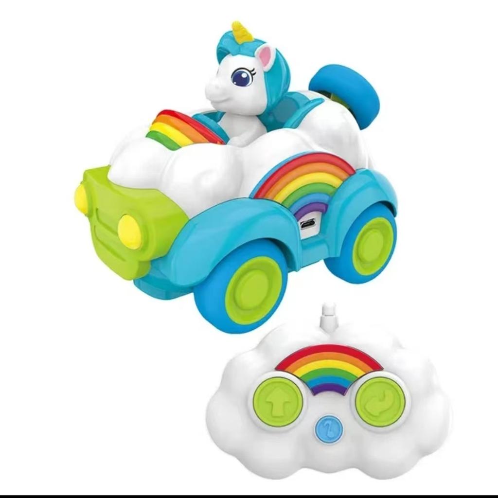 2pcs Remote Control Cars 2.4Ghz RC Cars Kids Unicorn Car Toys With Colored Lights, Music And Sound For Ages 2-6 Toddler