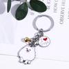 Enamel Maltese Animal Bell Golden Retriever Pet Keychain Dog Keychain Pet Keyring Dog Pendant