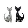 2pcs Modern Cat Statue Wooden Miniatures Figurine Desktop Ornament Animal Sculpture  Car