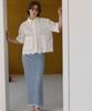 Okuka Crochet Knit Long Skirt - Deep Sky