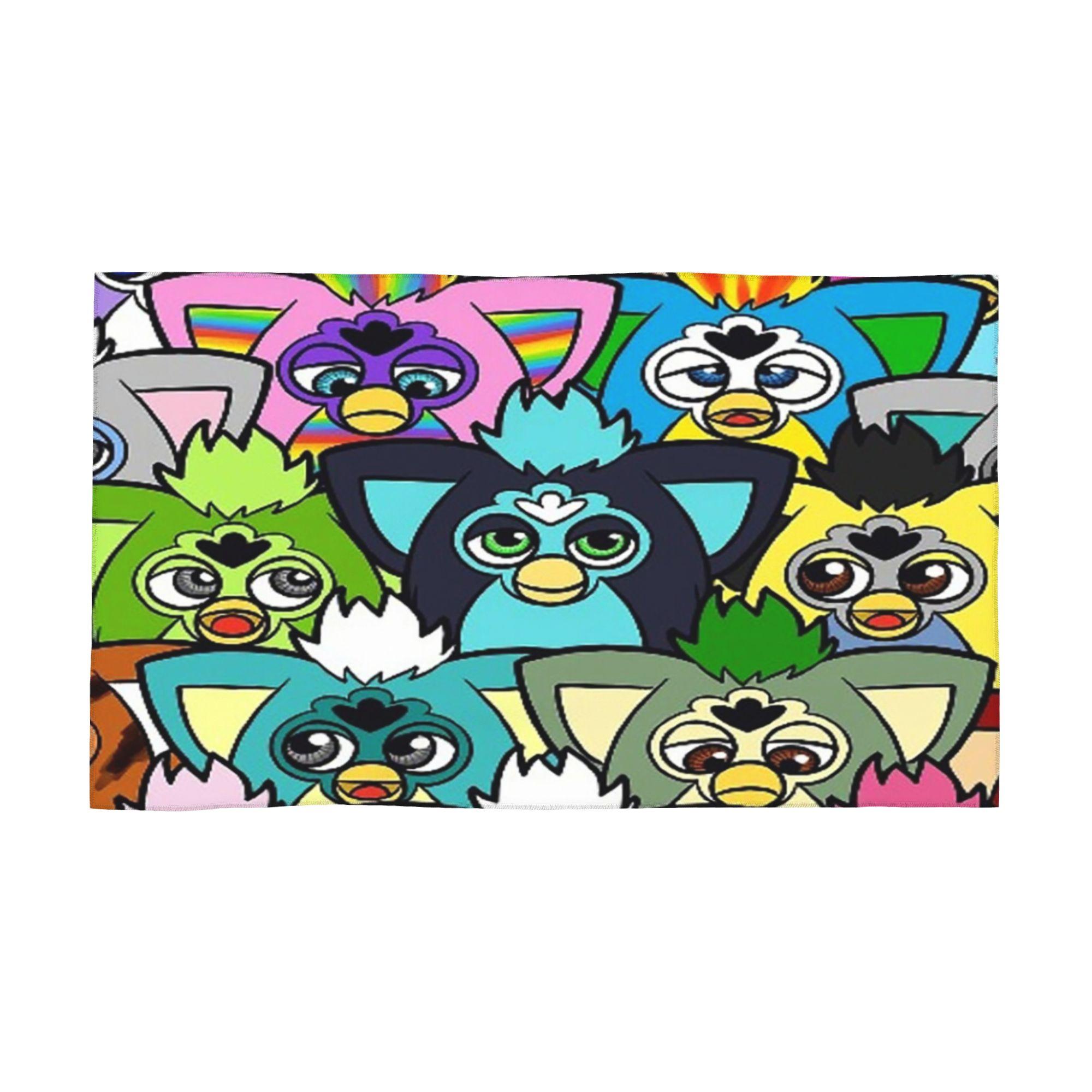 Nightmare Furby Cartoon Robot Toys Soft Face Towel Quick Dry Pool Bath Cotton Towels Breathable W30*H60(CM)
