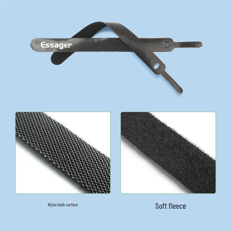 ESSAGER Self-Adhesive Velcro Cable Management Belt for Data and Power Cables