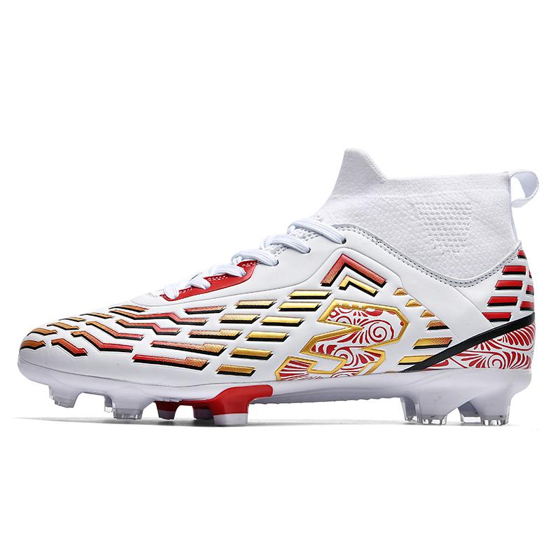 

Мужские футбольные бутсы резиновые с мягкой подошвой Art Lawn профессиональные молодежные футбольные бутсы большого размера 45 белый/красный