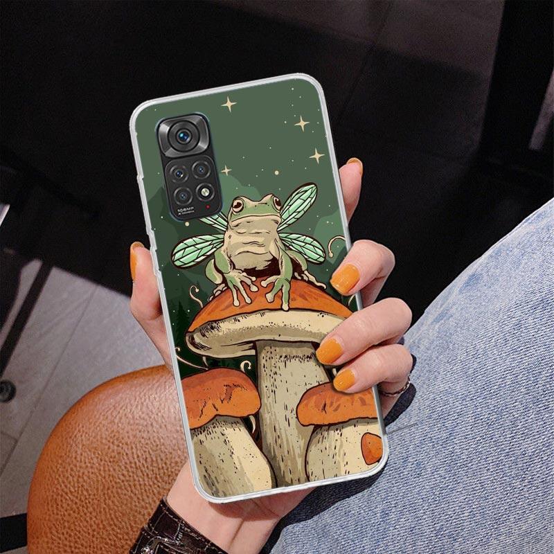 Cottagecore Frog Mushroom Kawaii Phone Case For Xiaomi Redmi Note 15 14 13 12S 12 11 Pro Plus 14S 11S 11E 10 10S 11T 5G Personal
