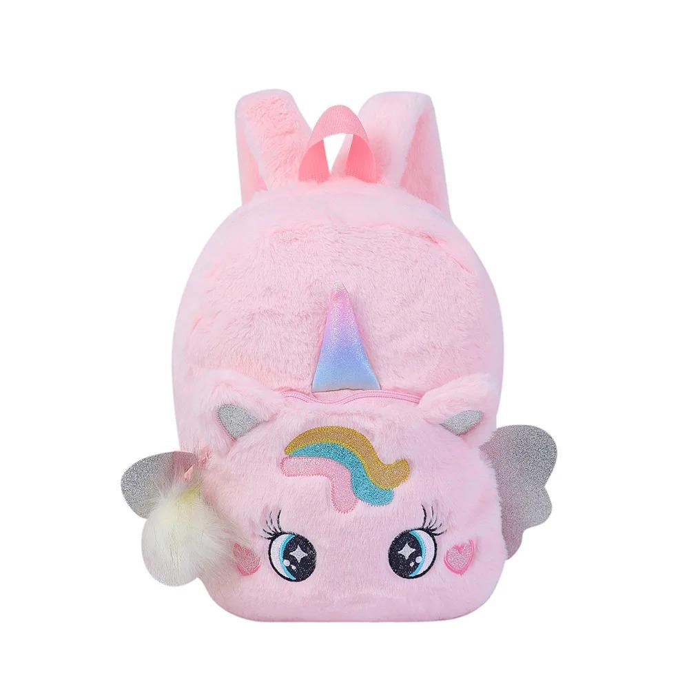 

Personalized letter Embroidered Newborn Custom name Nursery Baby plush unicorn Backpack Children s bag Gifts Boy Girl