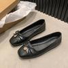Mary Jane Women's Low Heel Soft Leather Shoes New Round Head Multi functional Retro Fashion Comfortable Leisure Versatile