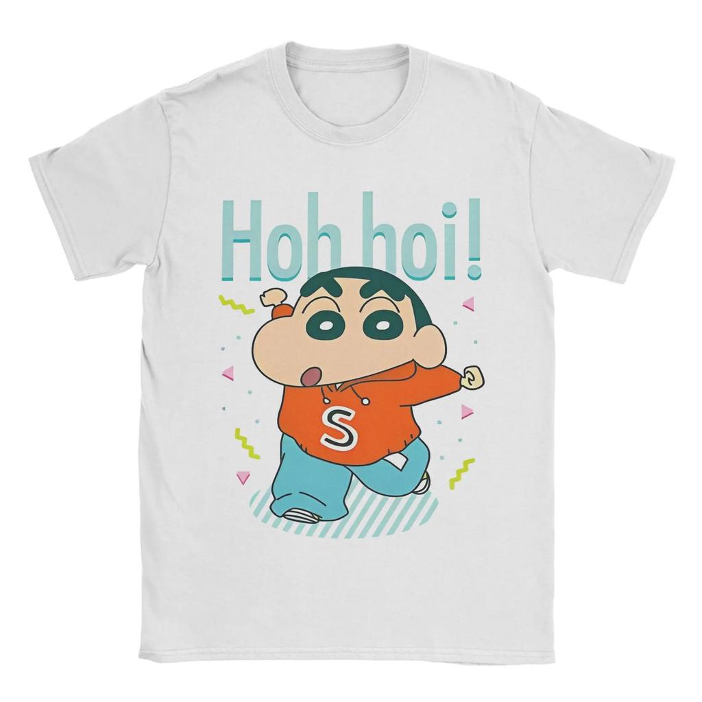 Crayon Shinchan Shiro Anime T Shirts Unisex Unisexs 100 Cotton Novelty Tshirts Crew Neck Tees Short Sleeve Tops Party