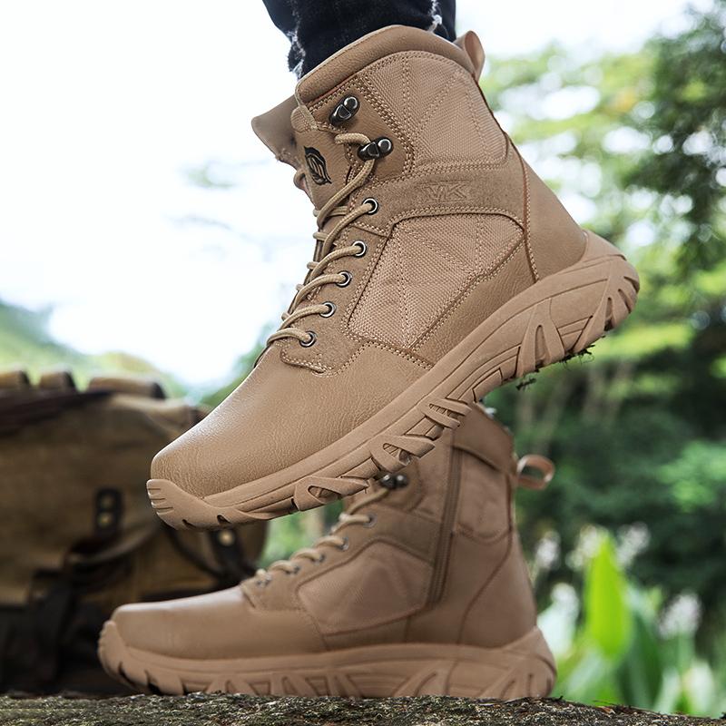 New Autumn Men's Boots Fashion Outdoor Men Hiking Boots High Top Breathable Men Desert Ankle Boots Non-slip Motorcycle Boots