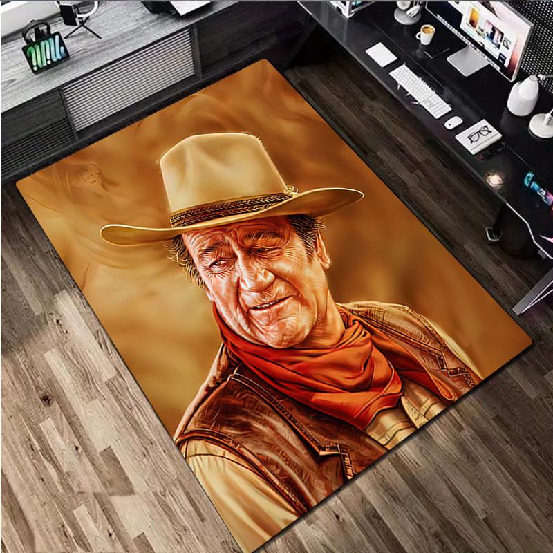 John Wayne Print Rug - Computer Chair Area Rug home decoration Carpet For Living Room Bedroom Flooring Mat