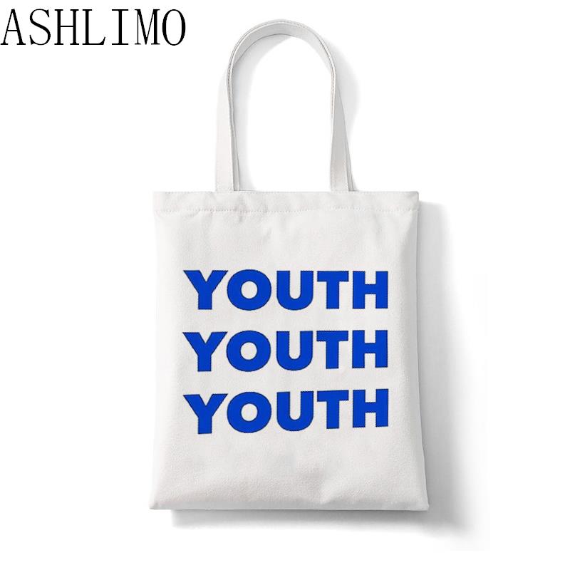 

Молодежная женская парусиновая сумка для покупок с буквенным принтом, сумка через плечо, большая сумка-тоут, сумка для покупок, эстетическая студенческая сумка 31*36cm