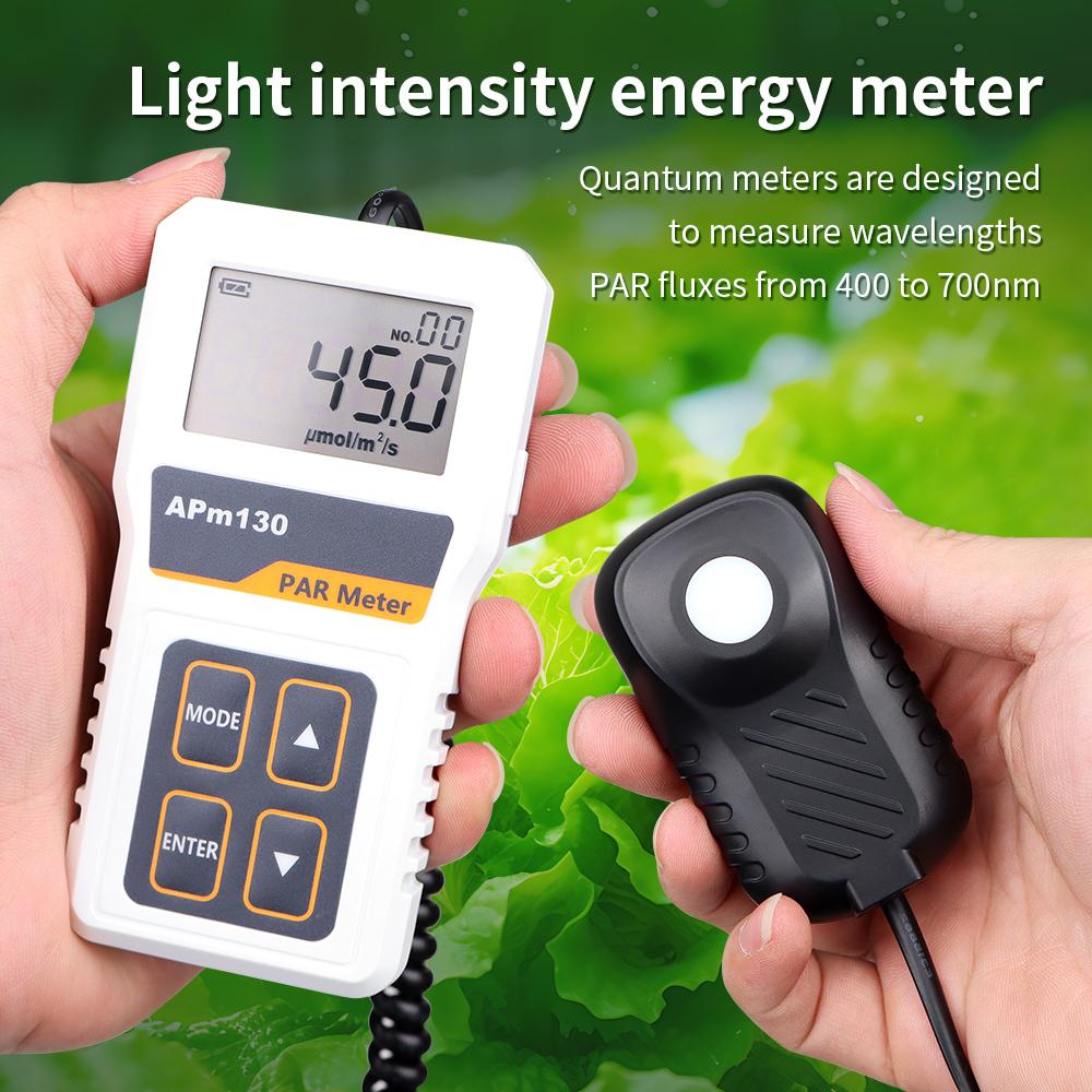 Light Meter APM130 PAR Meter Digital Quantum Photosynthetic Activity Radiation PPFD Waterproof Sensor Plants Data Record
