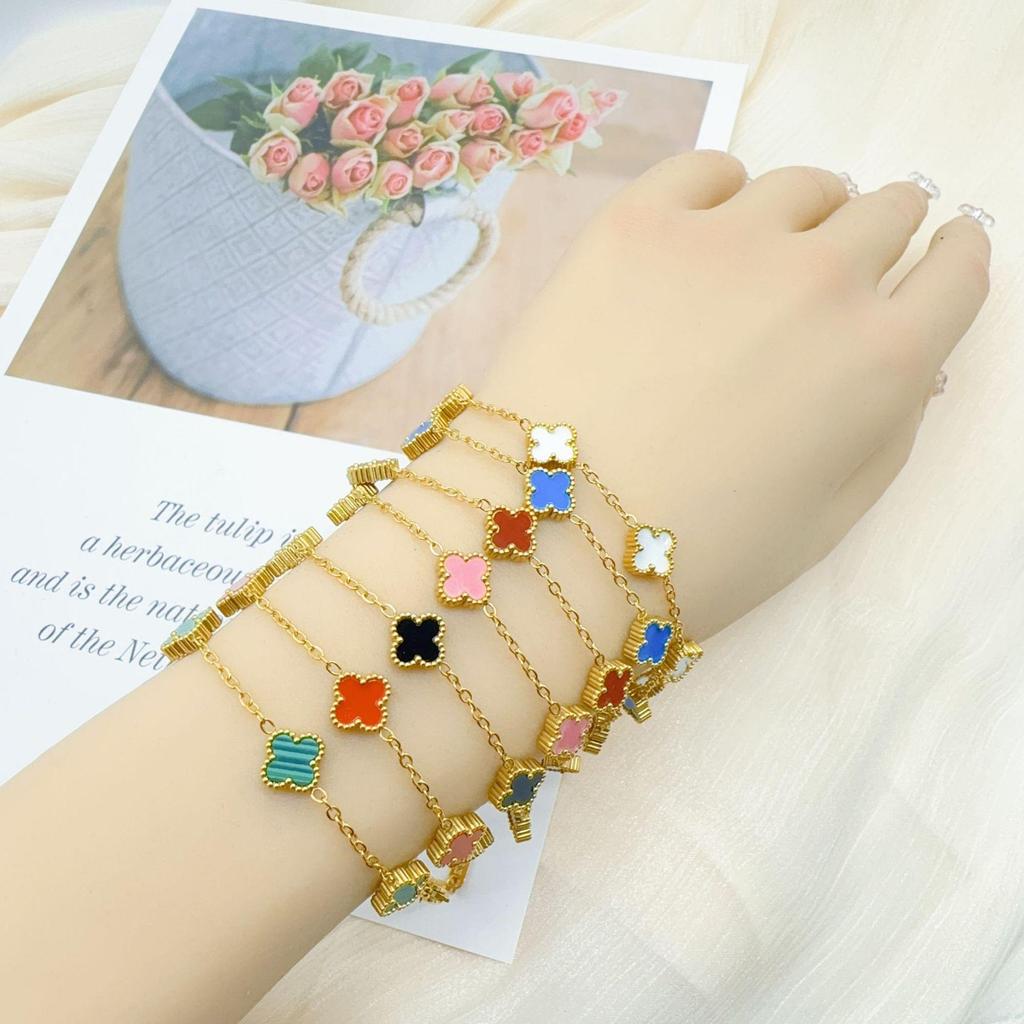 9mm Delicate Version Of The 18K Four-Leaf Clover Bracelet Women Do Not Lose Color Senior Sense Bracelet Jewelry
