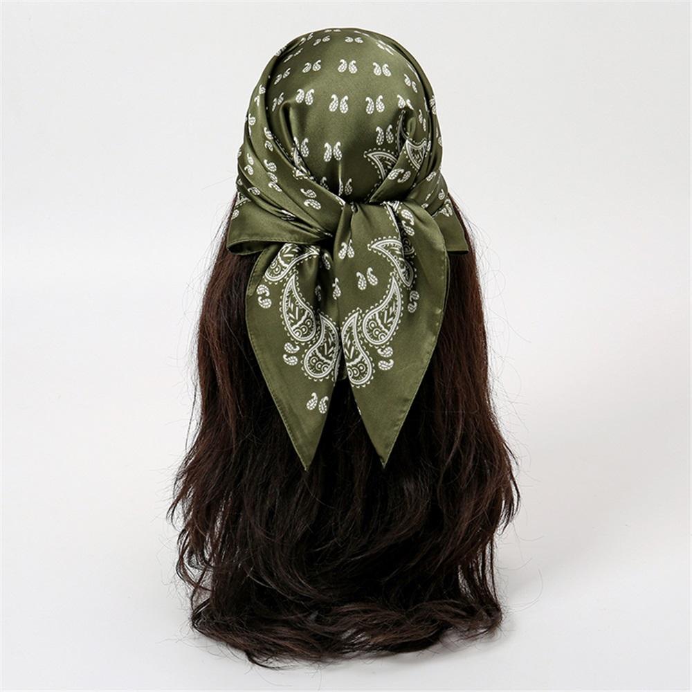 Printed headscarf, women s square silk scarf, neck scarf, headband, handkerchief, luxury 70x70