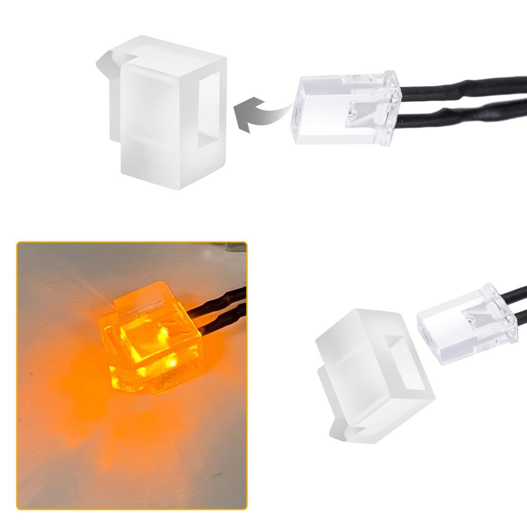 TRZX ABS Yellow Pedal Turn Signal LED Lights for Tamiya 1/14 RC Trailer Tractor Truck R620 Accessories (White Cover)