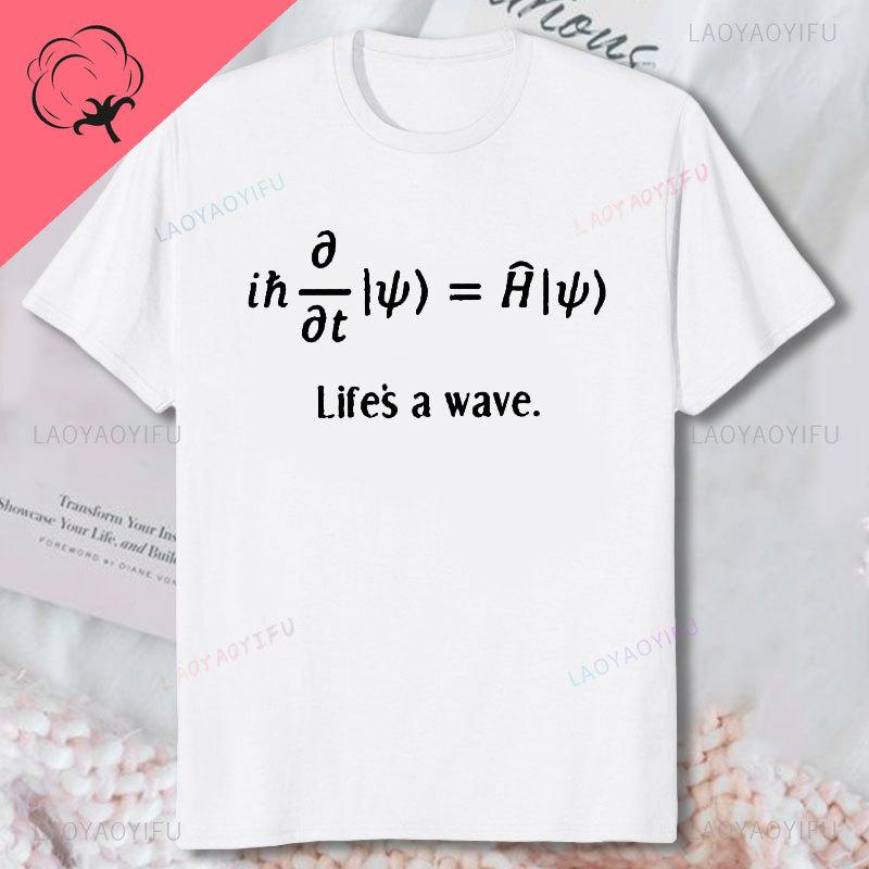 Funny Schrodinger Equation TShirt for Physicists Mathematicians T Shirt Boys Fashion Cotton Print Shirt Mens Graphic Tee Tops