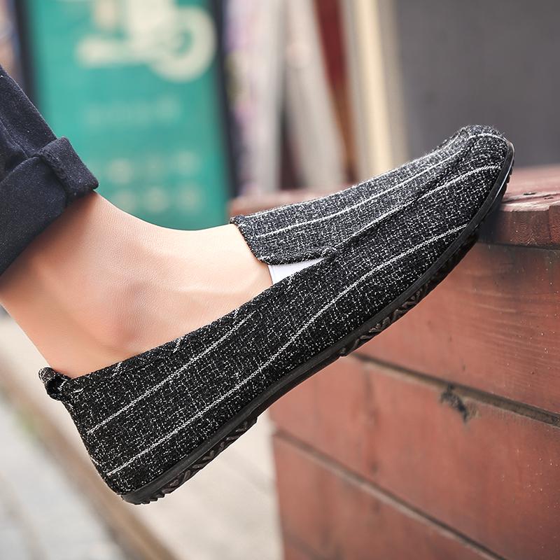 Spring Breathable Men'S Shoes Beijing Old Canvas Shoes Men'S Korean Version Shoes Casual Shoes Foot Cover Driving Lazy Shoes Men'S Cloth Shoes