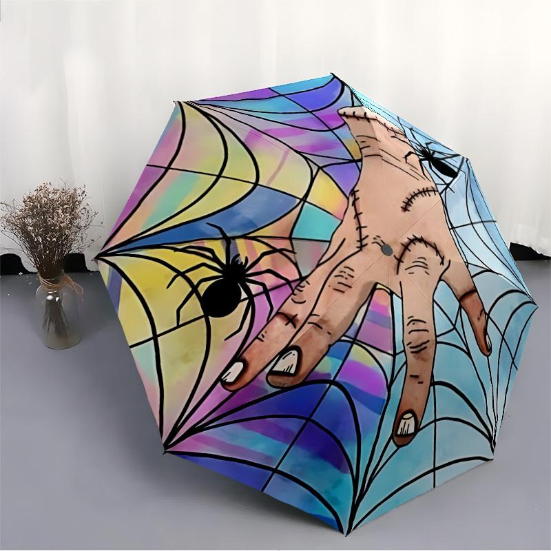 1pc Wednesday Automatic Umbrella - Foldable with 8 Iron Ribs, Portable for Outdoor, Gift, Outdoor Umbrell148