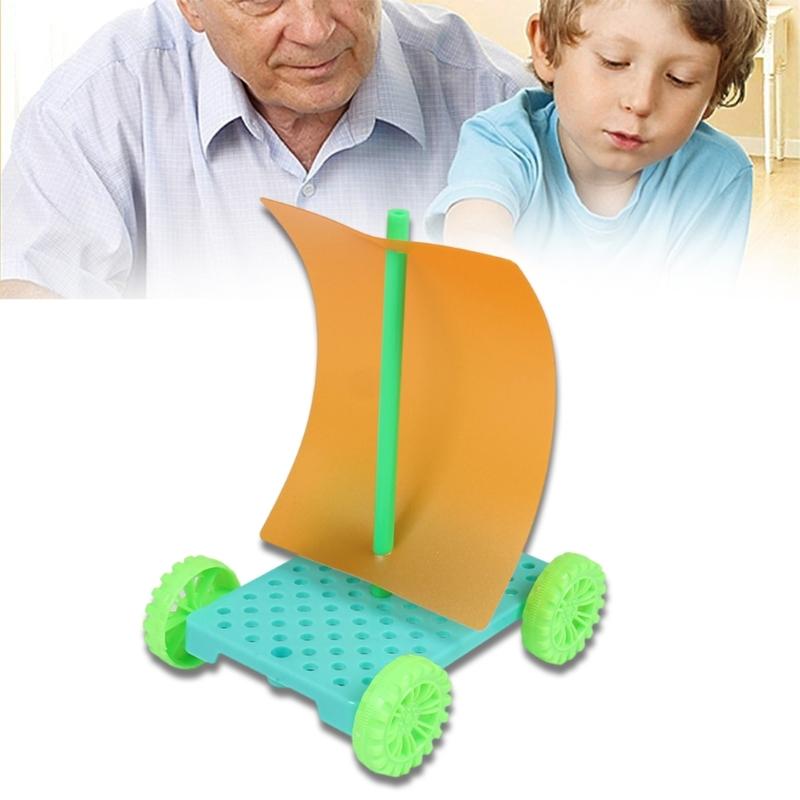 Wind Energy Car Model Set for Kid Teen Aged 8+ Hands On Science Educational Wind Powered Vehicle Physics Teaching Tool