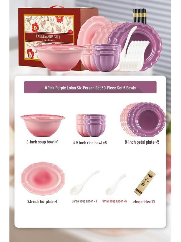 Kangmo Petal Ceramic Dinnerware Set